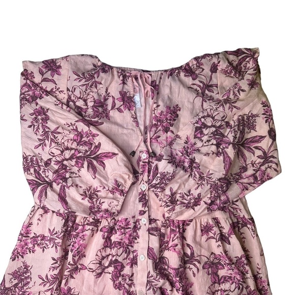 NWT FREE PEOPLE Sunbaked Floral Swing Minidress in Peach Combo Size XS - Picture 10 of 11